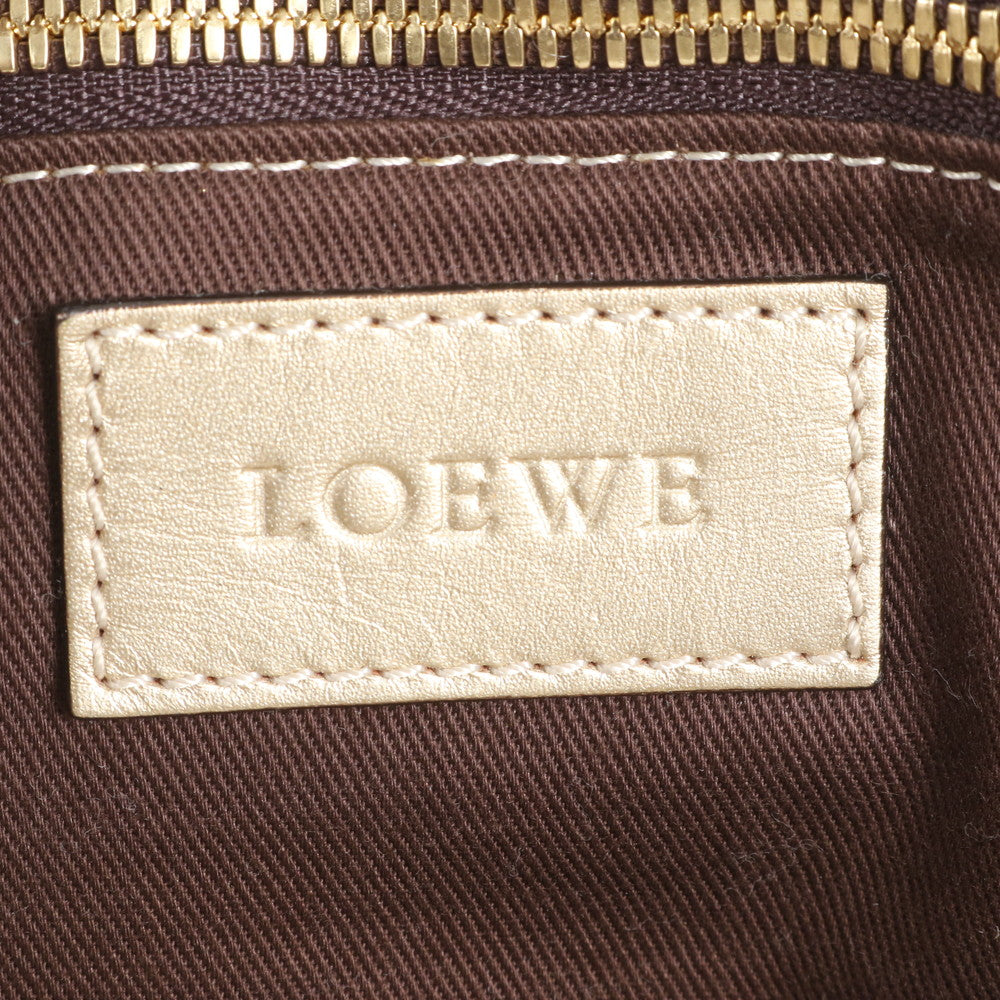 新品同様 ロエベ アナグラム ボルソ レザー トート バッグ 肩掛け ショルダー ハンド ベージュ かわいい レディース RRE CV35-4