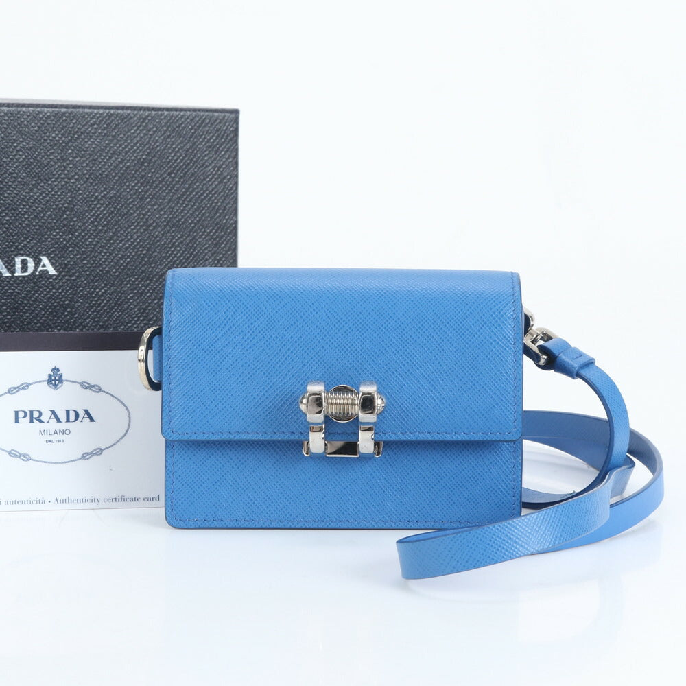 未使用 プラダ サフィアーノ レザー ショルダーバッグ 斜め掛け クロスボディ ウォレット 財布 カード 2ZH098 レディース RRE CV35-7