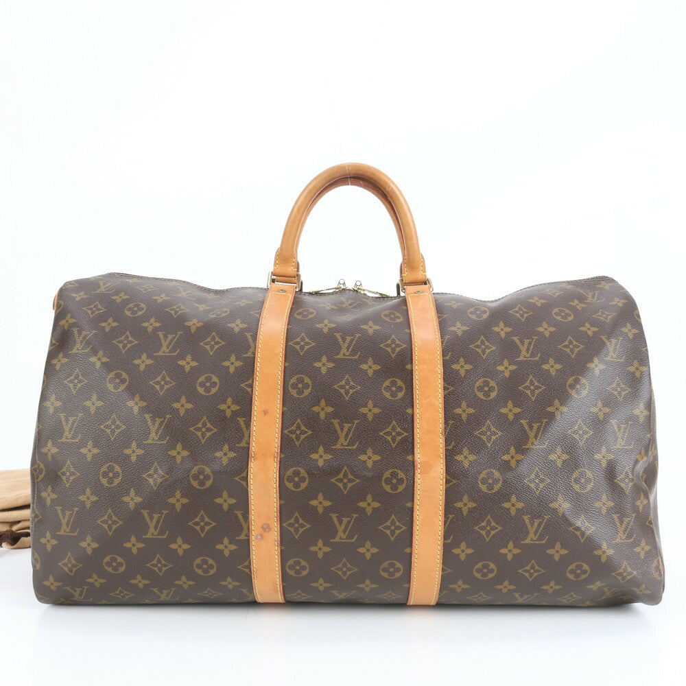 極美品 ルイヴィトン モノグラム キーポル 55 M41424 レザー ボストン バッグ 出張 旅行 トート ビジネス 紳士 A4 メンズ ERE CV31-3