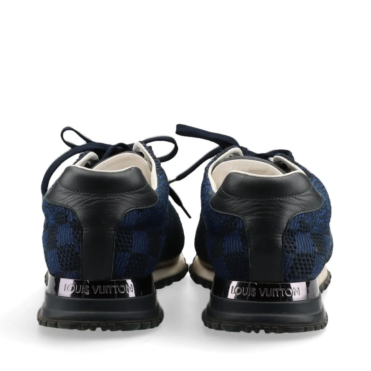 美品 ルイヴィトン ダミエ ランアウェイライン ニット 9 27.5cm GO0175 スニーカー 靴 シューズ 紳士 ネイビー メンズ MMM CR51-1
