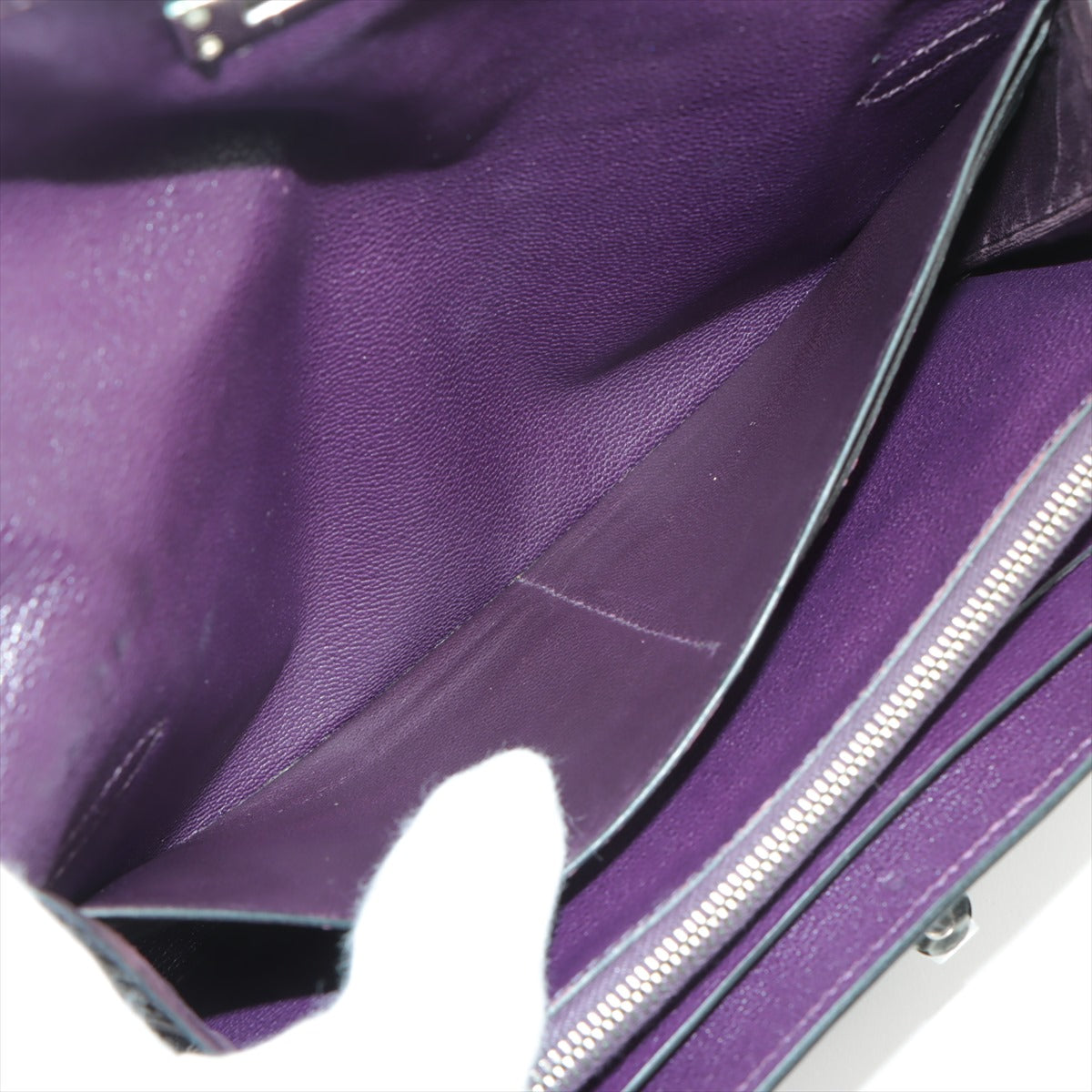 美品 エルメス □M 刻印 ケリー ウォレット 長財布 アリゲーター クロコダイル レザー 高級 メンズ レディース MNT 1128-E40