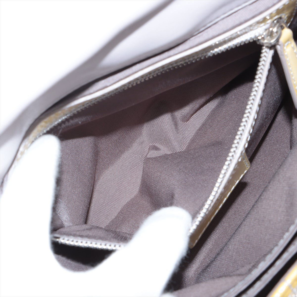 美品 クリスチャンディオール カナージュ ニューロック パテント レザー ショルダーバッグ 斜め掛け ハンド レディース EEE BS32-101