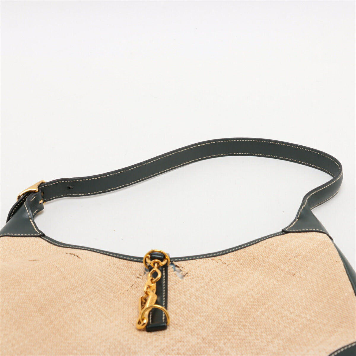 エルメス トリム 31 ストロー レザー ショルダーバッグ 肩掛け ベージュ グリーン トート ハンド レディース MMM BT30-133