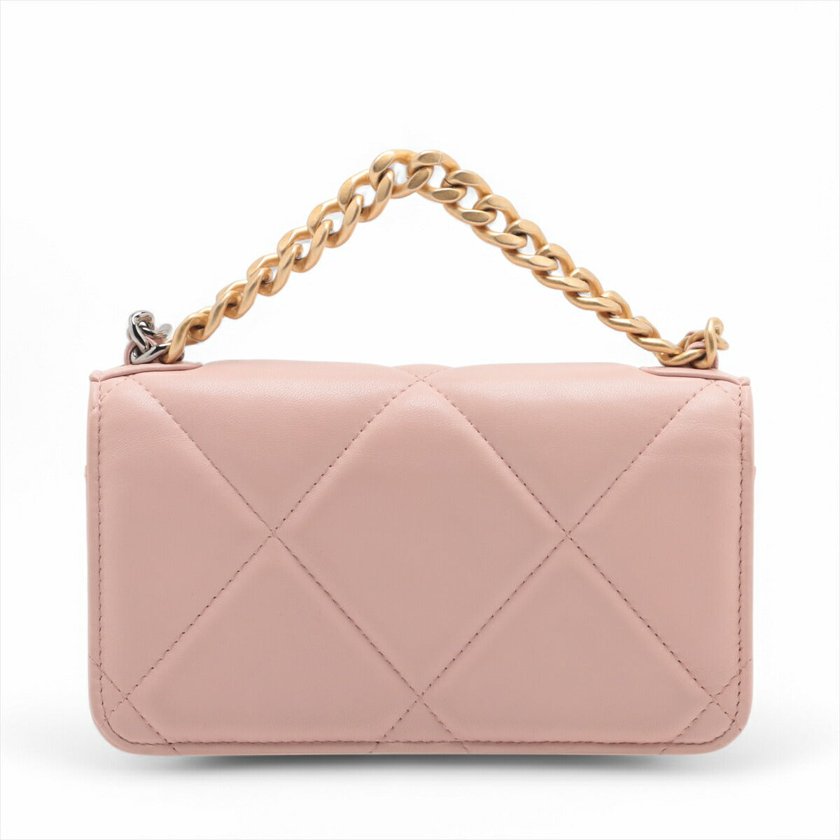 新品同様 シャネル シリアル付 マトラッセ シャネル19 ラムスキン 2WAY チェーン ショルダーバッグ 斜め掛け レディース MMM BT30-81