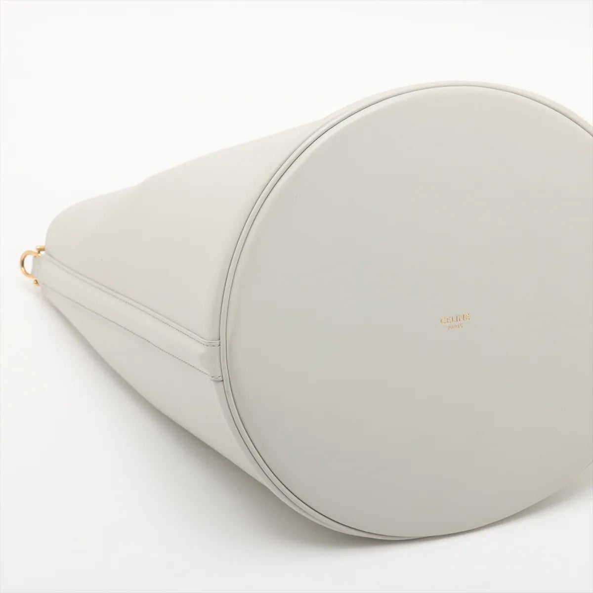 美品 セリーヌ ティーン バケット16 ホワイト レザー 2WAY ショルダーバッグ 斜め掛け ハンド 本革 レディース MMM CN50-12