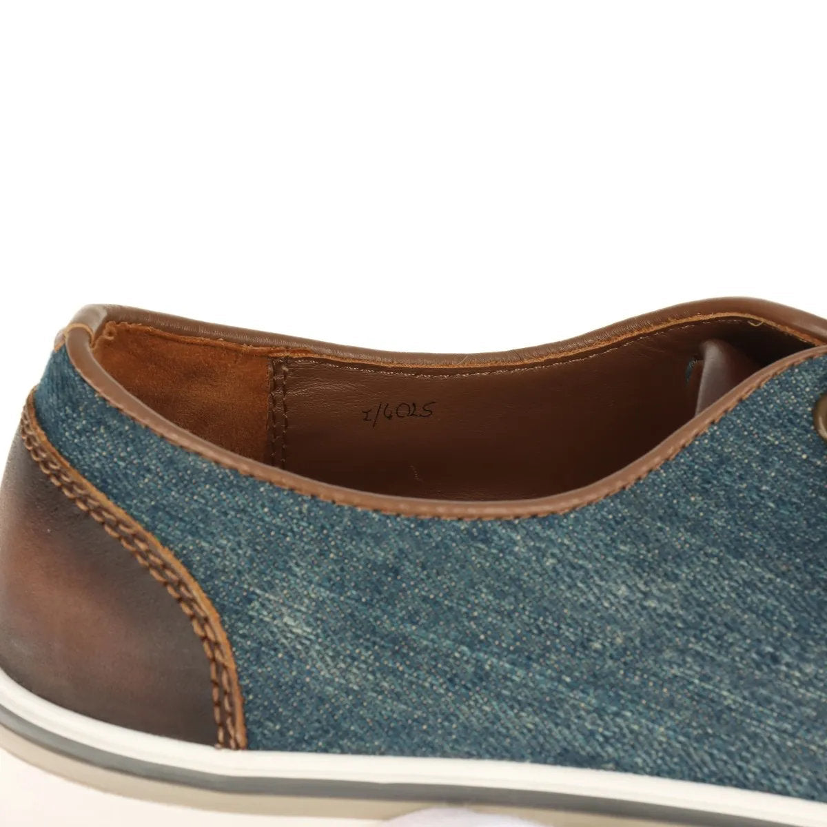 極美品 ベルルッティ デニム 7 ブルー レザー スニーカー ローカット レースアップ 靴 シューズ 紳士 メンズ MMM CO50-8