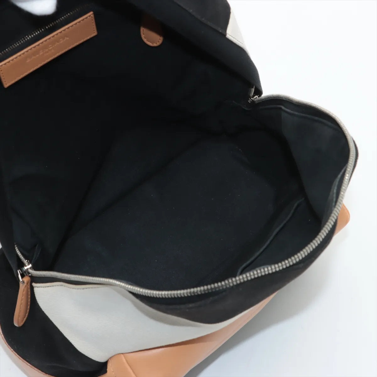 美品 バレンシアガ 409010 レザー キャンバス リュックサック リュック ショルダー バッグ ブラック A4 レディース MMM CS53-6