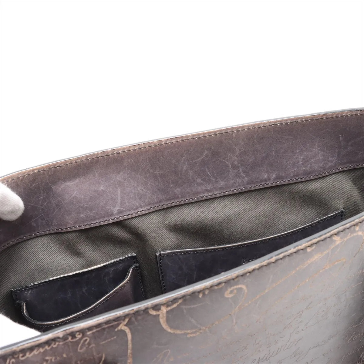 極美品 ベルルッティ トゥジュール カリグラフィ スクリット レザー トート バッグ ショルダー ビジネス 通勤 A4 メンズ EEE CU55-2