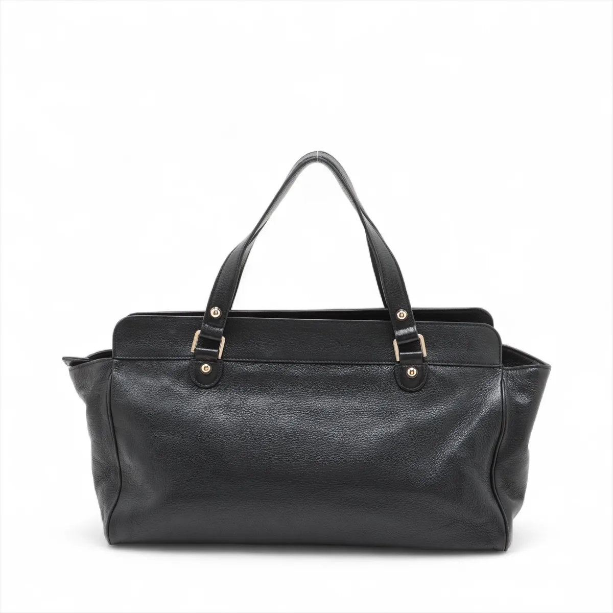 極美品 グッチ インターロッキング G レザー トート バッグ 肩掛け ショルダー ハンド ブラック 黒 131445 レディース EEE CU55-1