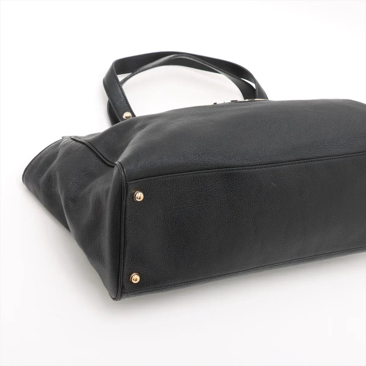 極美品 グッチ インターロッキング G レザー トート バッグ 肩掛け ショルダー ハンド ブラック 黒 131445 レディース EEE CU55-1