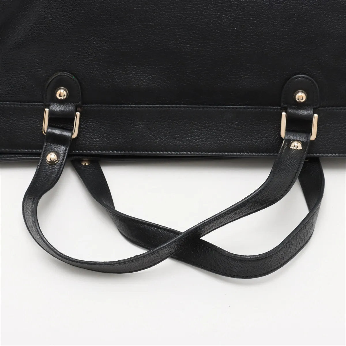 極美品 グッチ インターロッキング G レザー トート バッグ 肩掛け ショルダー ハンド ブラック 黒 131445 レディース EEE CU55-1