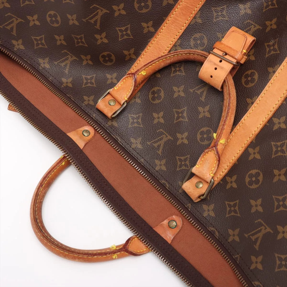 美品 ルイヴィトン モノグラム キーポル60 M41422 レザー ボストン バッグ 出張 旅行 トート ビジネス 紳士 A4 メンズ EEE CU54-10