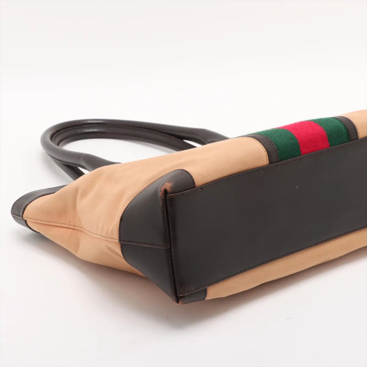 美品 グッチ シェリー ライン レザー トート バッグ 肩掛け ショルダー ハンド ベージュ 002 1119 レディース EEE CU54-4