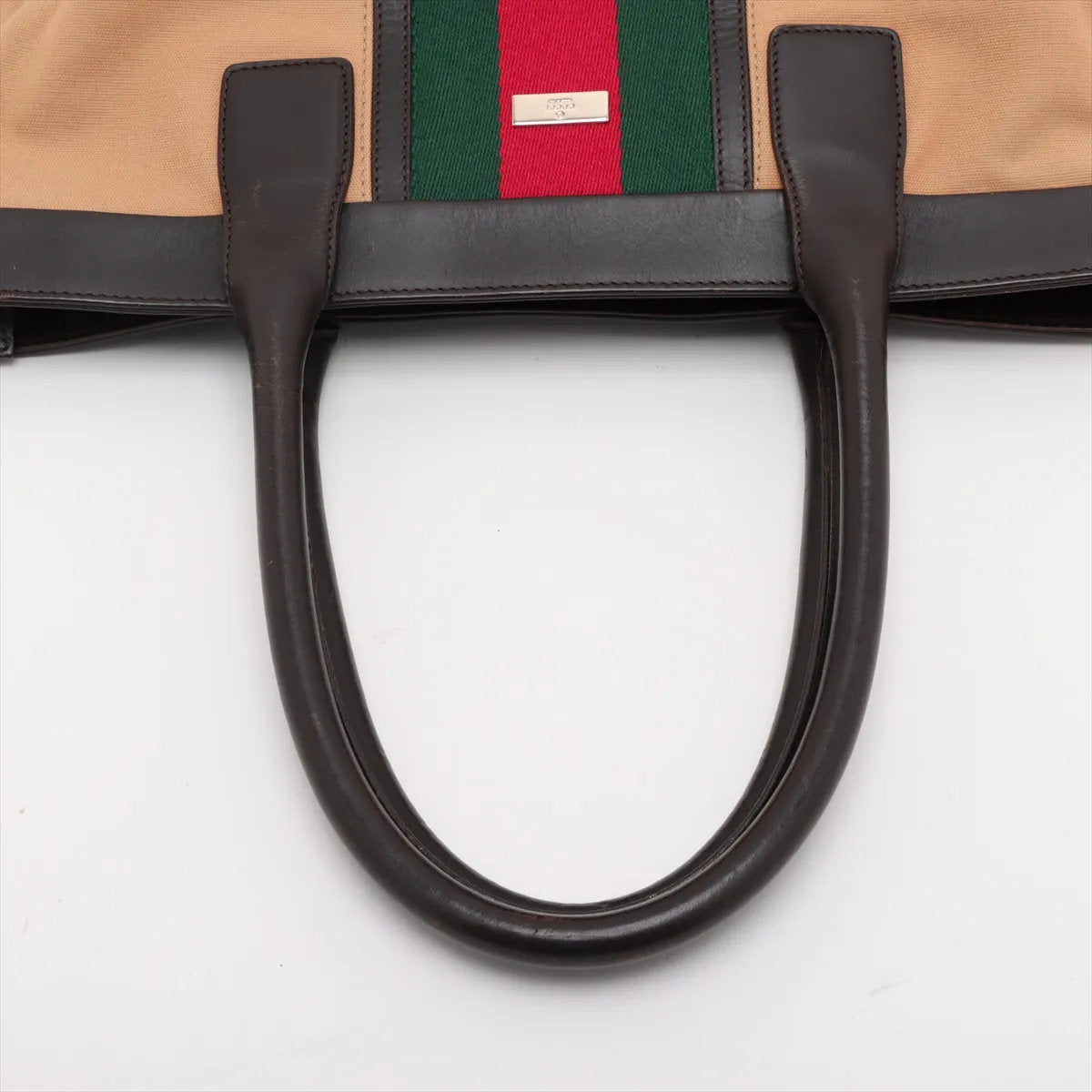 美品 グッチ シェリー ライン レザー トート バッグ 肩掛け ショルダー ハンド ベージュ 002 1119 レディース EEE CU54-4