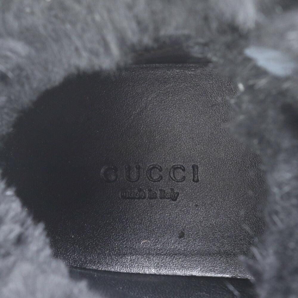 美品 グッチ グッチシマ ファートリム ハイトップ インターロッキング G レザー ハイカット スニーカー 靴 レディース MME BR20-8