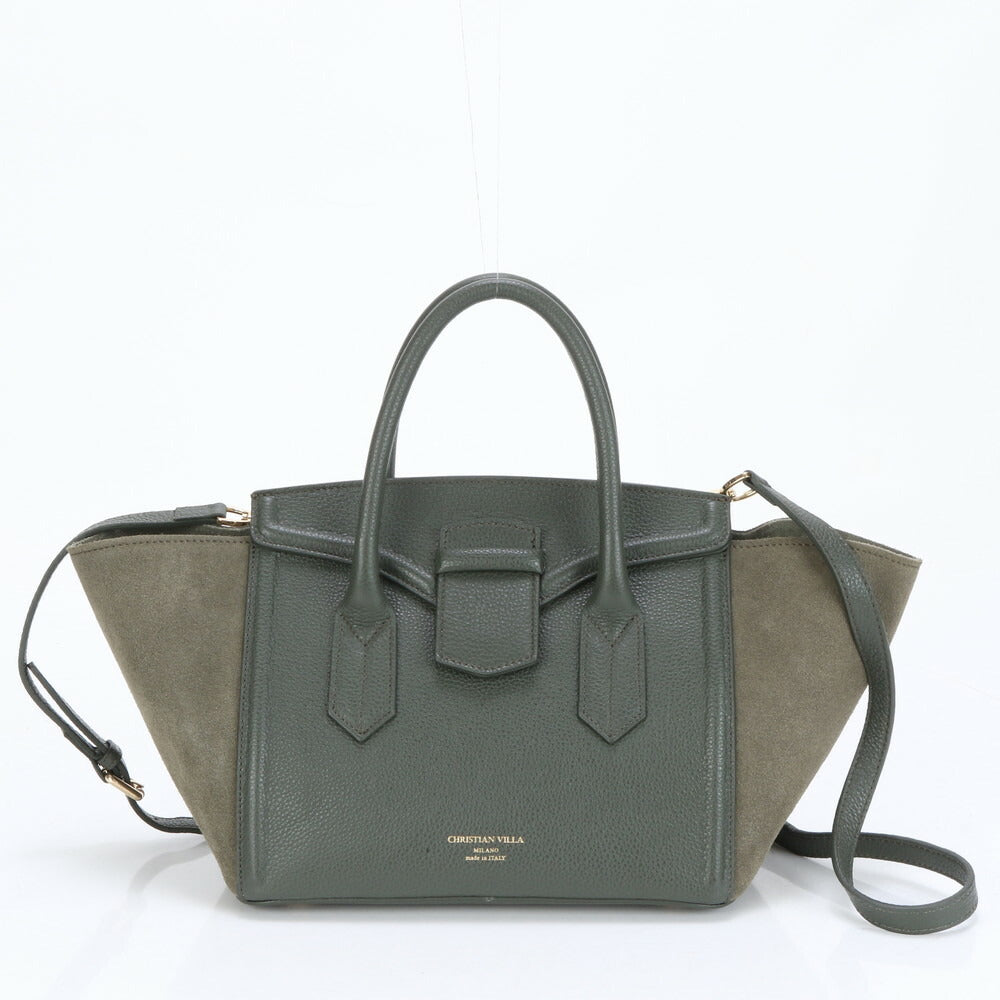 未使用 CHRISTIAN VILLA クリスチャンヴィラ レザー 2WAY ショルダーバッグ 斜め掛け ハンド トート レディース RRE BS4-4
