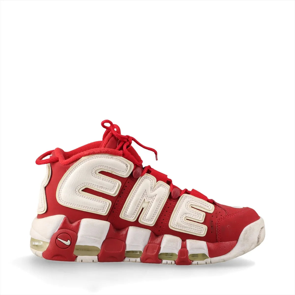 美品 ナイキ シュプリーム AIR MORE UPTEMPO エア モア アップテンポ 24.5cm 902290-600 スニーカー 靴 レディース MMM DT50-3