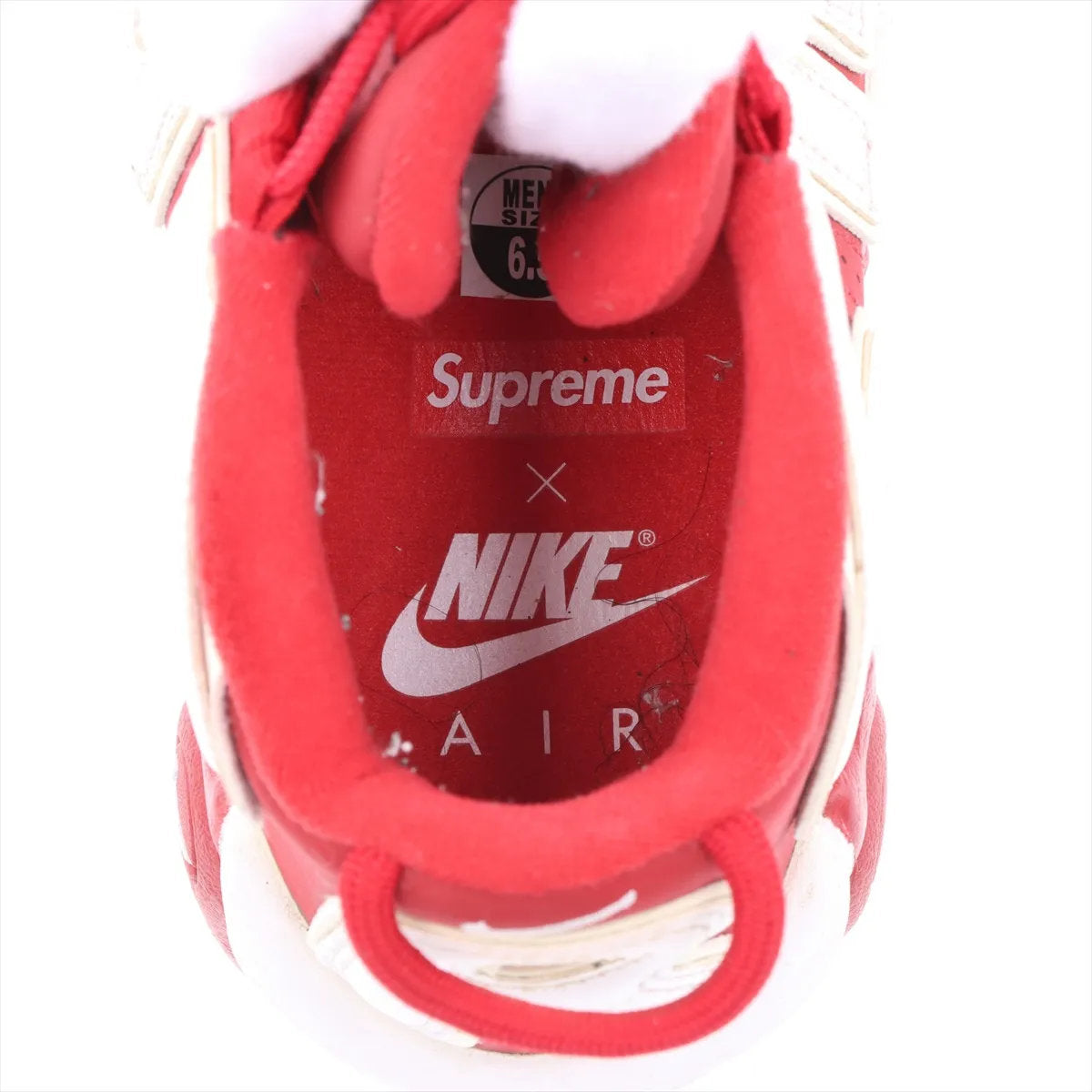 美品 ナイキ シュプリーム AIR MORE UPTEMPO エア モア アップテンポ 24.5cm 902290-600 スニーカー 靴 レディース MMM DT50-3