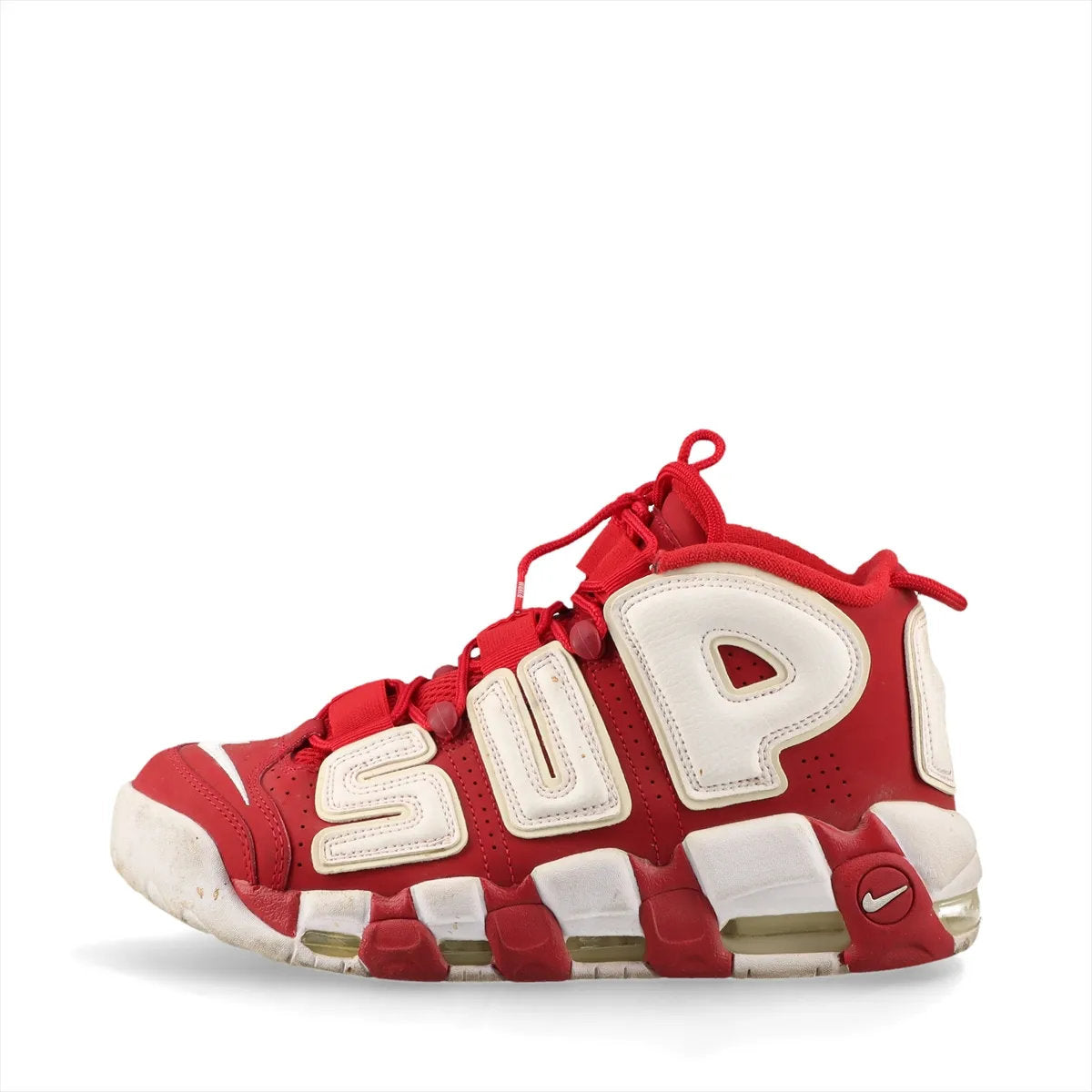 美品 ナイキ シュプリーム AIR MORE UPTEMPO エア モア アップテンポ 24.5cm 902290-600 スニーカー 靴 レディース MMM DT50-3