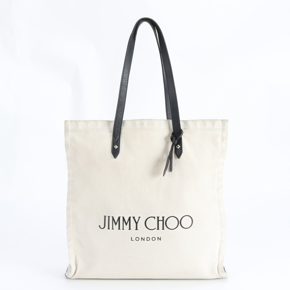 美品 ジミーチュウ レザー キャンバス トート バッグ 肩掛け ショルダー ハンド A4 レディース RUM DO19-1