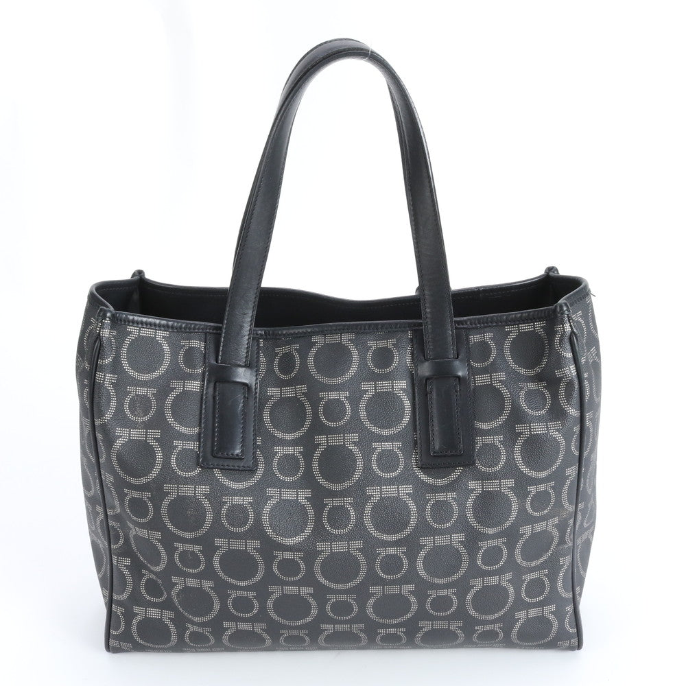 美品 サルヴァトーレフェラガモ ガンチーニ レザー トート バッグ 肩掛け ショルダー ブラック ポーチ レディース RUM DO18-2