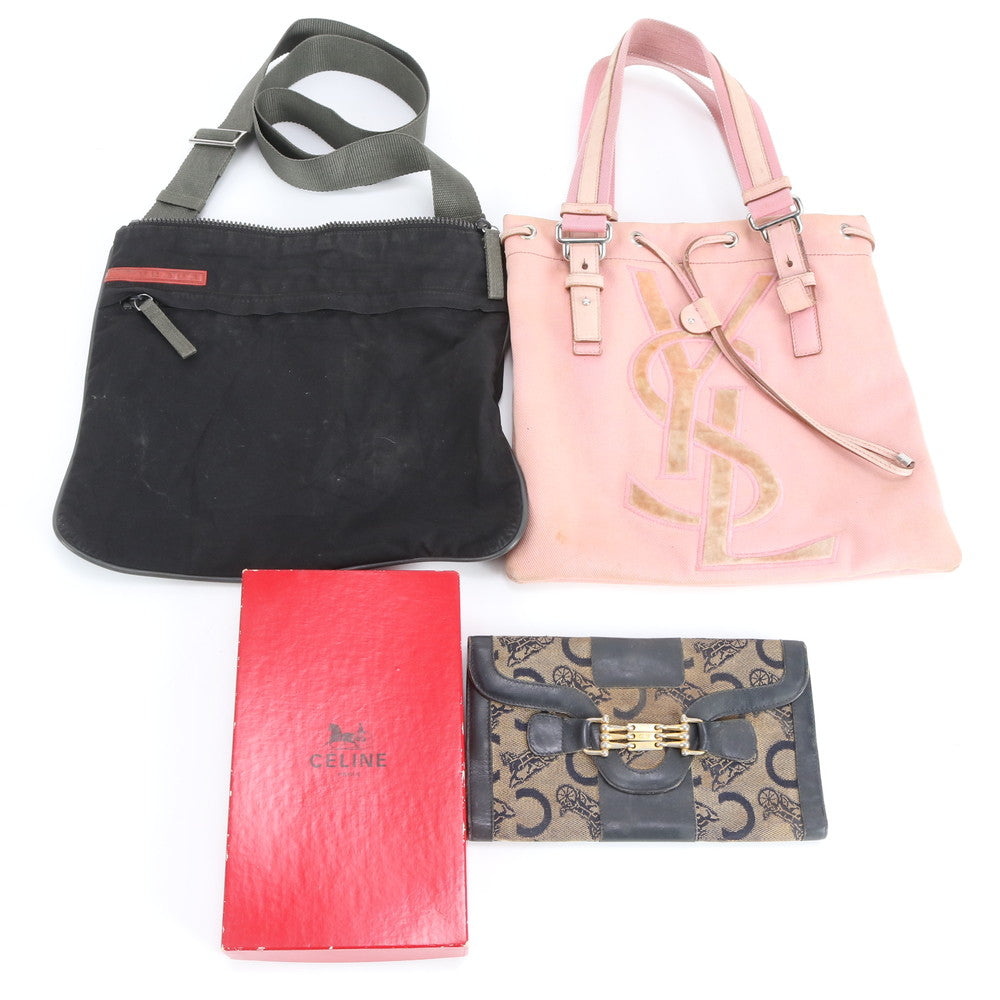 まとめ 3点 セット セリーヌ プラダ スポーツ YSL イヴサンローラン ショルダーバッグ ハンド トート レディース REM DP23-7