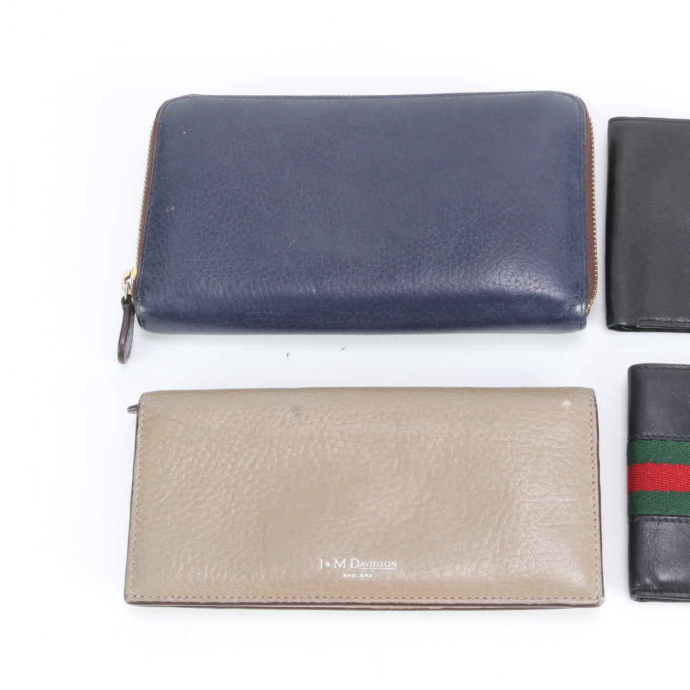まとめ 4点 セット グッチ ダンヒル J&M DAVIDSON レザー 長財布 二つ折り ウォレット ラウンドファスナー メンズ REM DQ3-9
