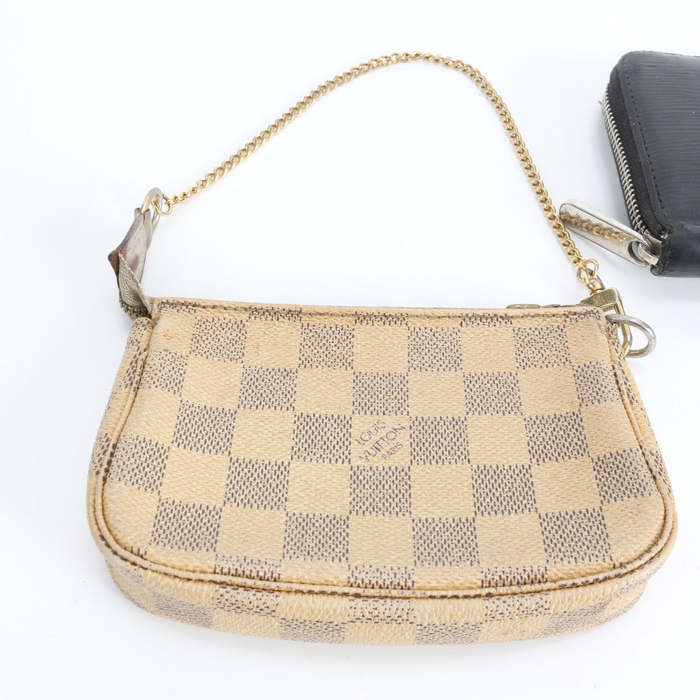 まとめ 3点 セット ルイヴィトン エピ ダミエ アズール ポーチ レザー 長財布 二つ折り ウォレット メンズ レディース RWM DQ28-3