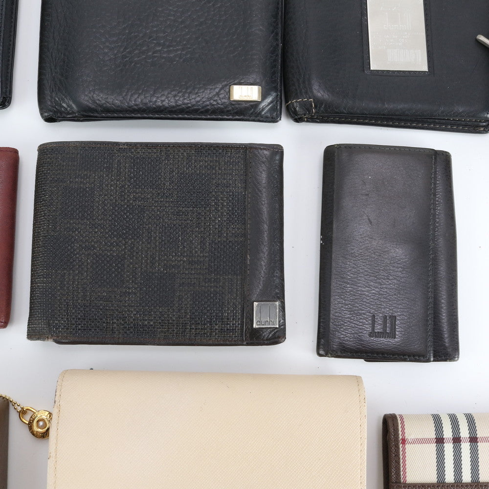 まとめ 12点 セット ダンヒル バーバリー モンブラン など ベルト レザー 長財布 二つ折り ウォレット メンズ REM DR23-7