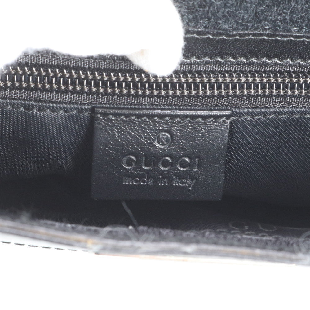 美品 グッチ 019 0354 レザー×ナイロン ショルダーバッグ 斜め掛け メッセンジャー ビジネス 通勤 ブラック 黒 メンズ REM DS8-9