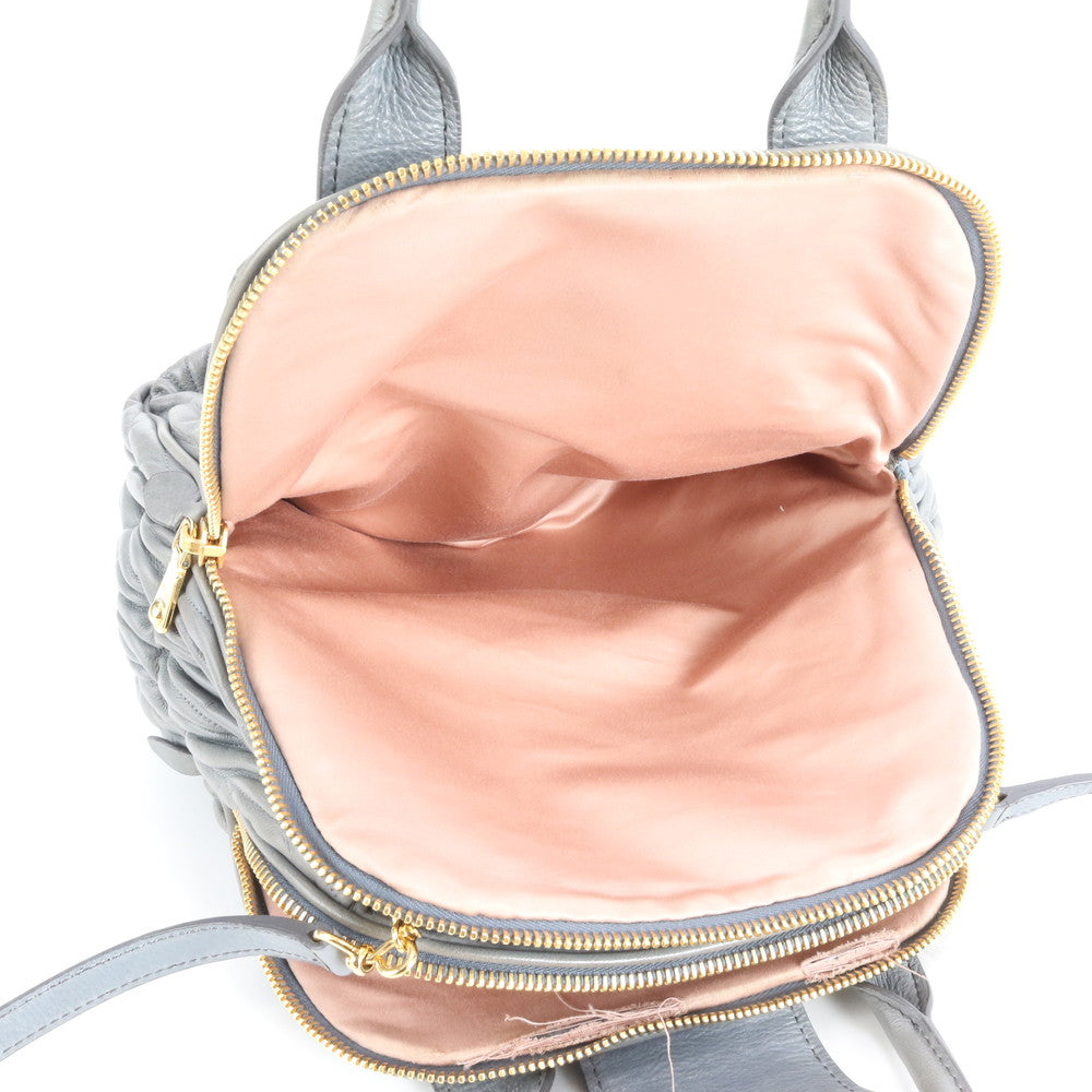 美品 ミュウミュウ ギャランティ付 マテラッセ RL0068 レザー 2WAY ショルダーバッグ 斜め掛け ハンド レディース EEM DS29-8