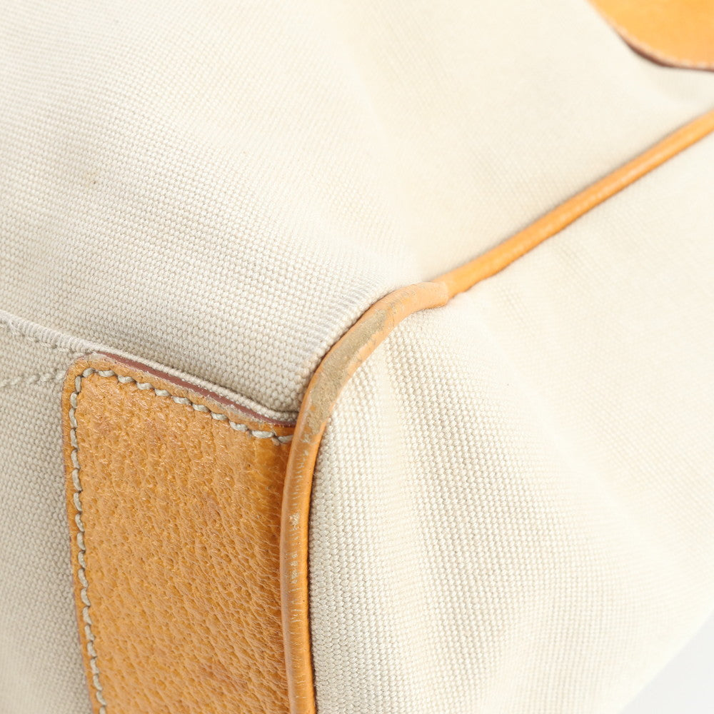 美品 プラダ トライアングルロゴ レザー トート バッグ 肩掛け ショルダー ハンド ベージュ レディース MEE DS62-5