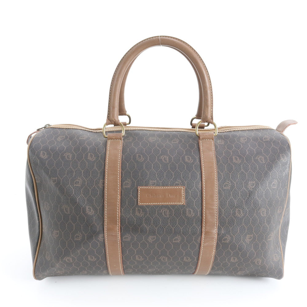 美品 クリスチャンディオール ハニカム 柄 レザー ボストン バッグ 出張 旅行 トート キャリー メンズ MBM DT2-10