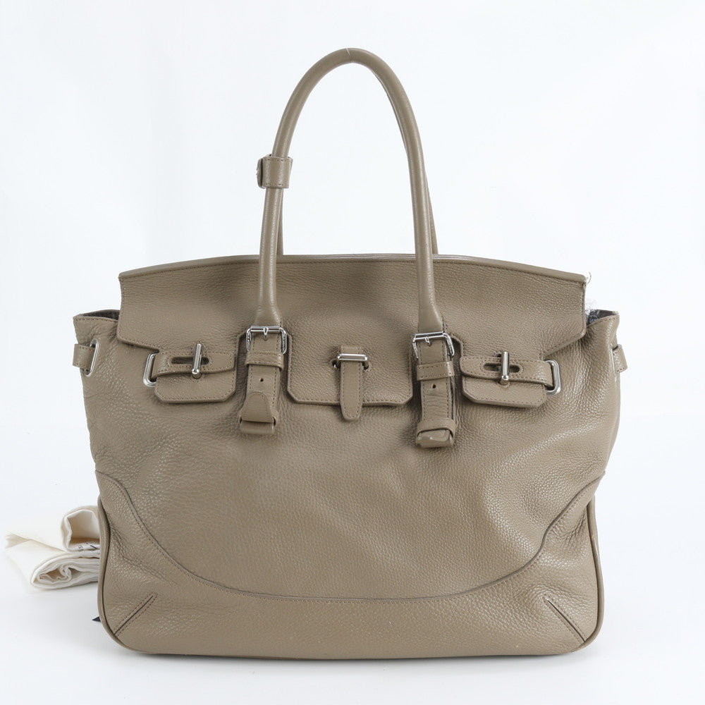 美品 ペッレモルビダ ベージュ レザー トート バッグ 肩掛け ショルダー ハンド 本革 ブランド A4 レディース MBM DT2-5
