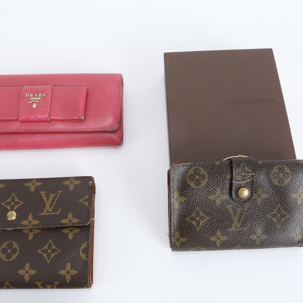 まとめ 8点 セット ルイヴィトン プラダ クロエ モノグラム レザー 長財布 三つ折り ウォレット 本革 レディース RWM DT19-1