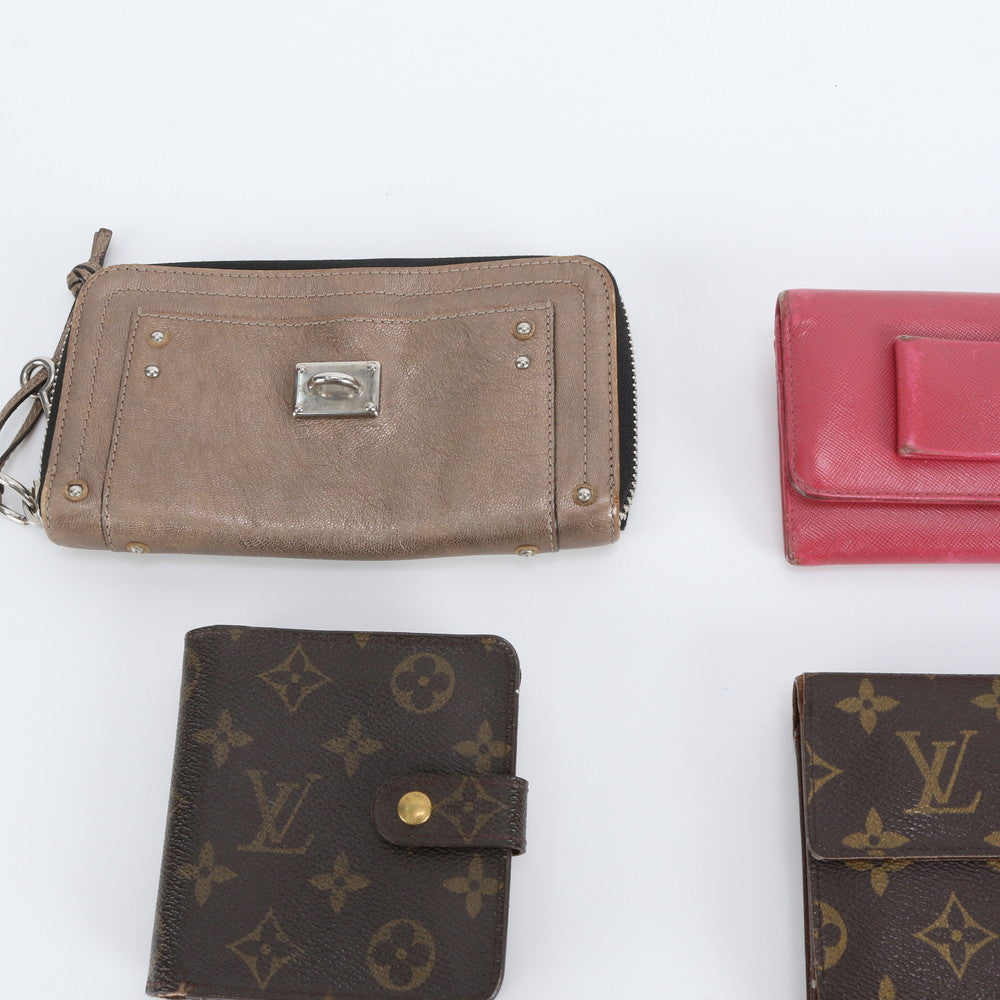 まとめ 8点 セット ルイヴィトン プラダ クロエ モノグラム レザー 長財布 三つ折り ウォレット 本革 レディース RWM DT19-1