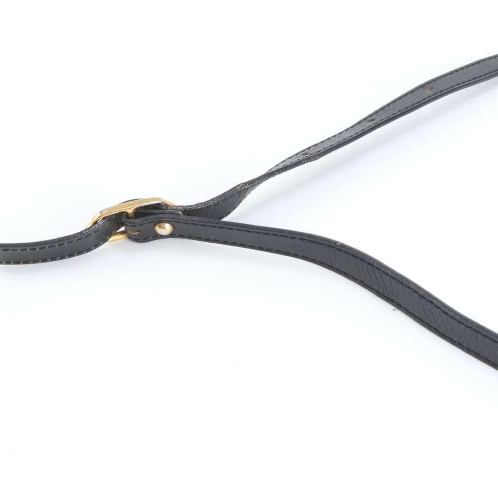 極美品 ヴィンテージ イヴ サンローラン YSL レザー ショルダーバッグ 斜め掛け ブラック 黒 レディース MWM DT6-2