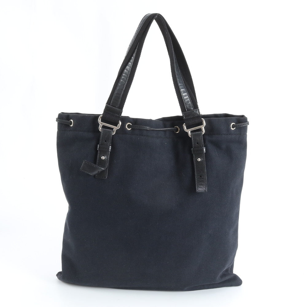 美品 イヴ サンローラン YSL ロゴ レザー キャンバス トート バッグ 肩掛け ショルダー ブラック 黒 A4 レディース MWM DT6-6
