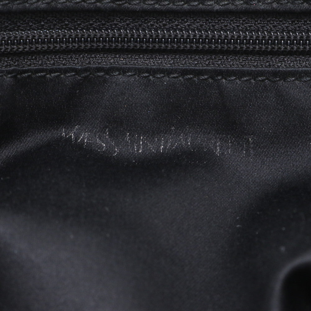 美品 イヴ サンローラン YSL ロゴ レザー キャンバス トート バッグ 肩掛け ショルダー ブラック 黒 A4 レディース MWM DT6-6