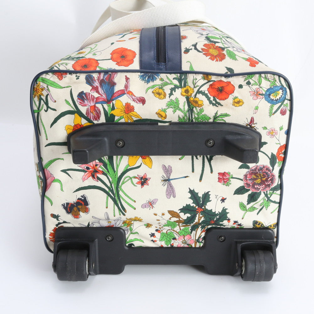 美品 グッチ フローラ レザー キャンバス スーツケース キャリーケース バッグ 出張 旅行 メンズ レディース MBM DT9-7