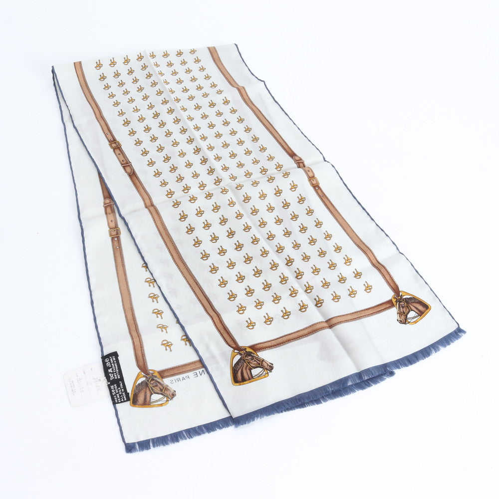 極美品 セリーヌ タグ付 シルク 100% ストール フリンジ スカーフ ブランド おしゃれ レディース EEM DG31-5