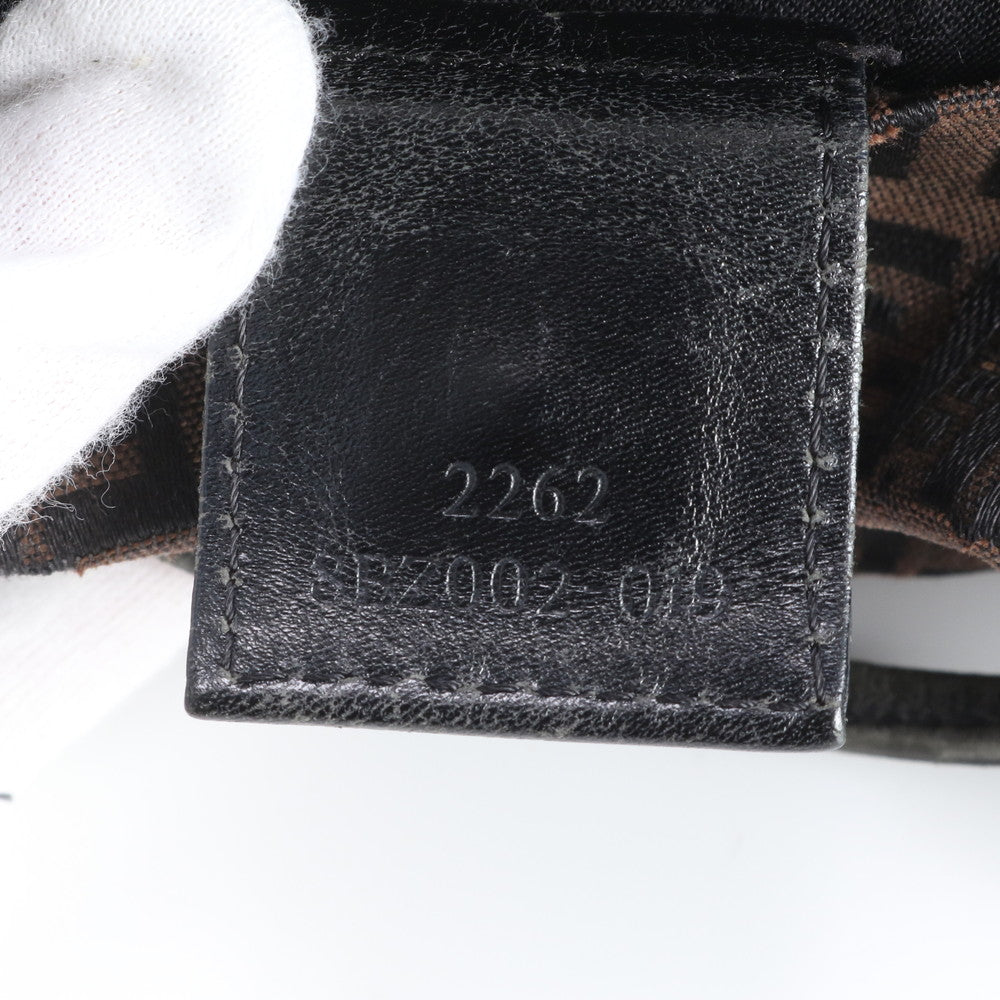 フェンディ ズッキーノ 8BZ002 レザー キャンバス リュックサック リュック バックパック バッグ 茶色 レディース RWM DT16-7