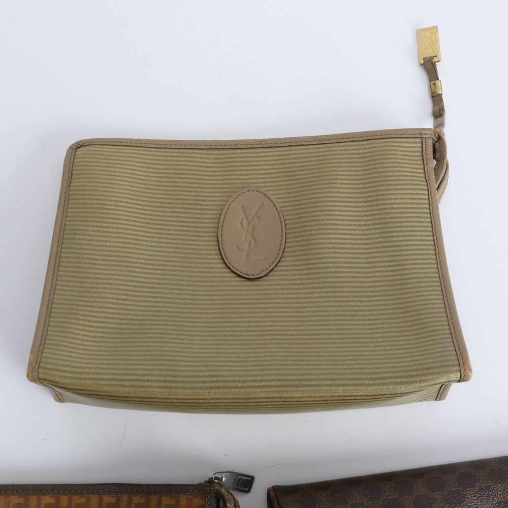 まとめ 3点 セット セリーヌ フェンディ YSL レザー クラッチ バッグ ハンド セカンド ポーチ トート レディース MEE DT41-6