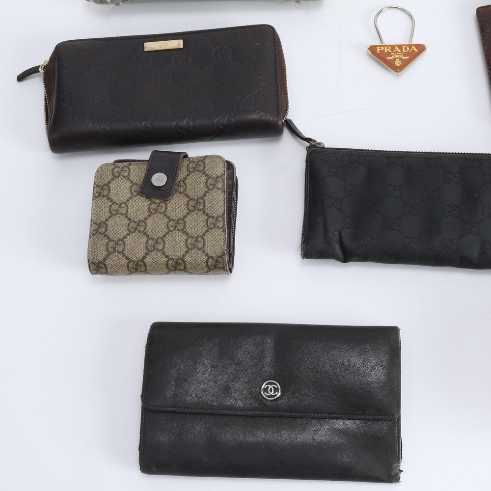 まとめ 14点 セット シャネル ルイヴィトン プラダ グッチ など レザー 長財布 二つ折り 財布 カードケース レディース MWE DT60-4