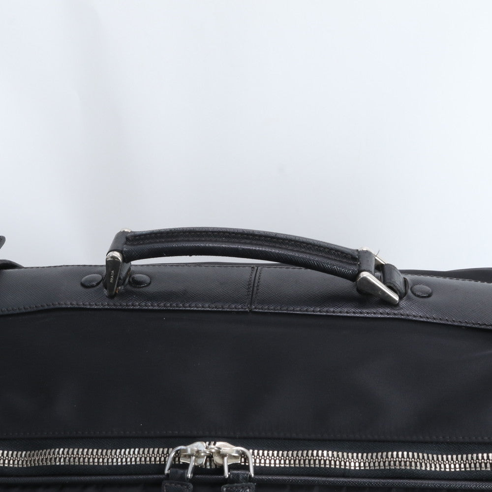 美品 プラダ テスート ナイロン トライアングルロゴ レザー ボストン バッグ 出張 旅行 トート トラベル メンズ EWE DT48-6