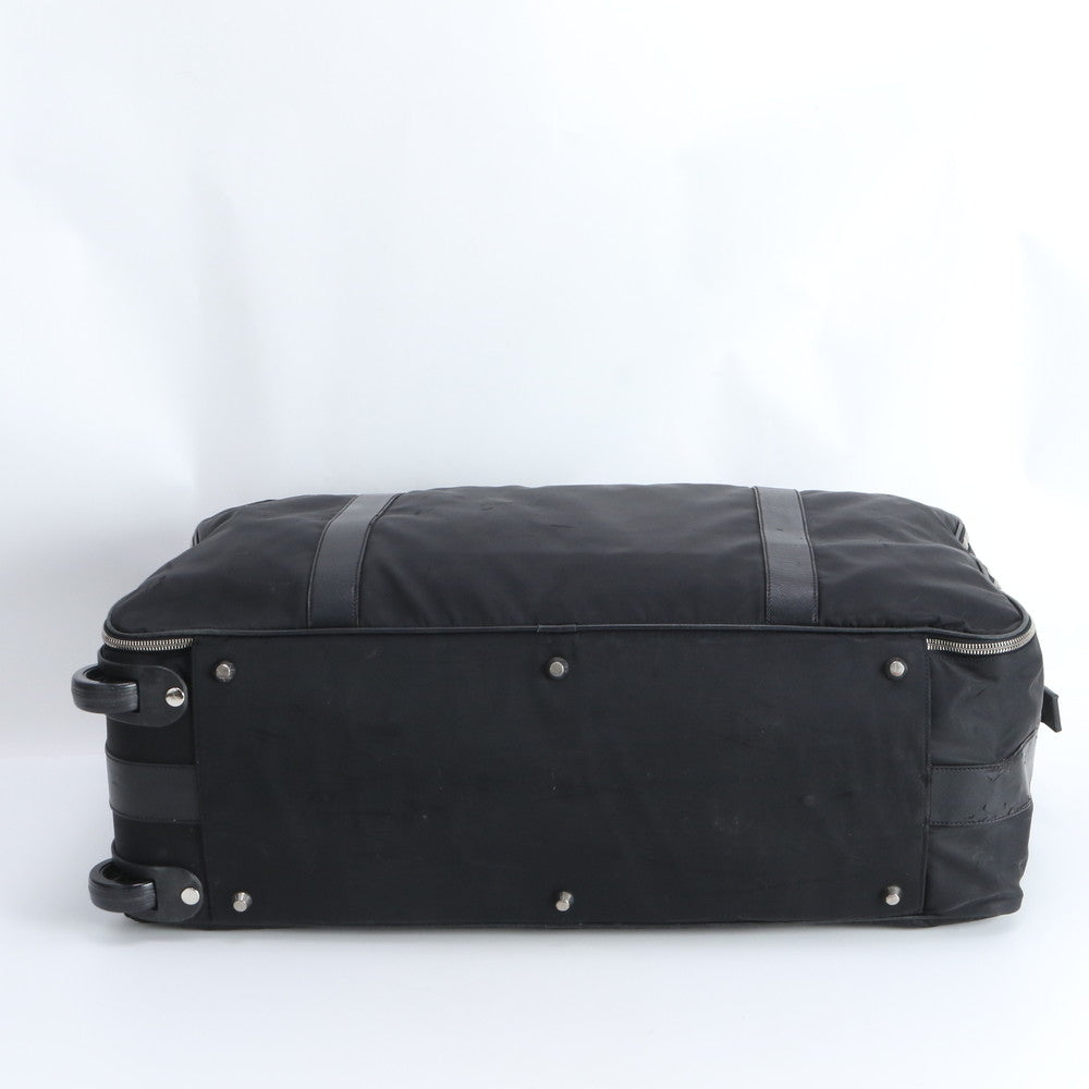 美品 プラダ テスート ナイロン トライアングルロゴ レザー ボストン バッグ 出張 旅行 トート トラベル メンズ EWE DT48-6