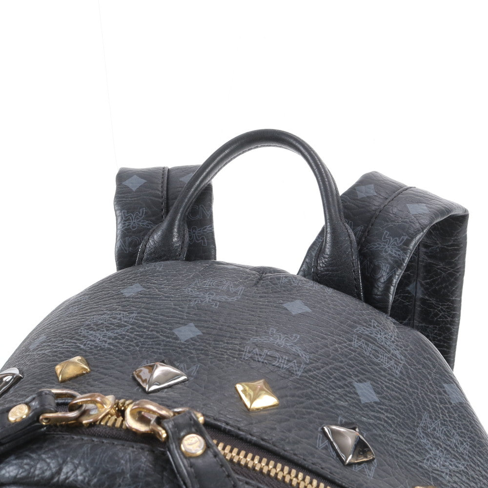 美品 MCM エムシーエム ヴィセトス スタッズ リュックサック リュック バックパック ショルダー バッグ A4 メンズ RBE DV42-1