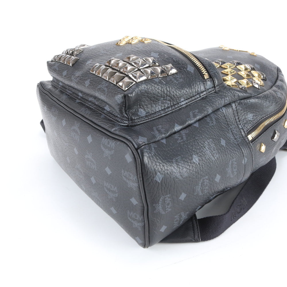 美品 MCM エムシーエム ヴィセトス スタッズ リュックサック リュック バックパック ショルダー バッグ A4 メンズ RBE DV42-1
