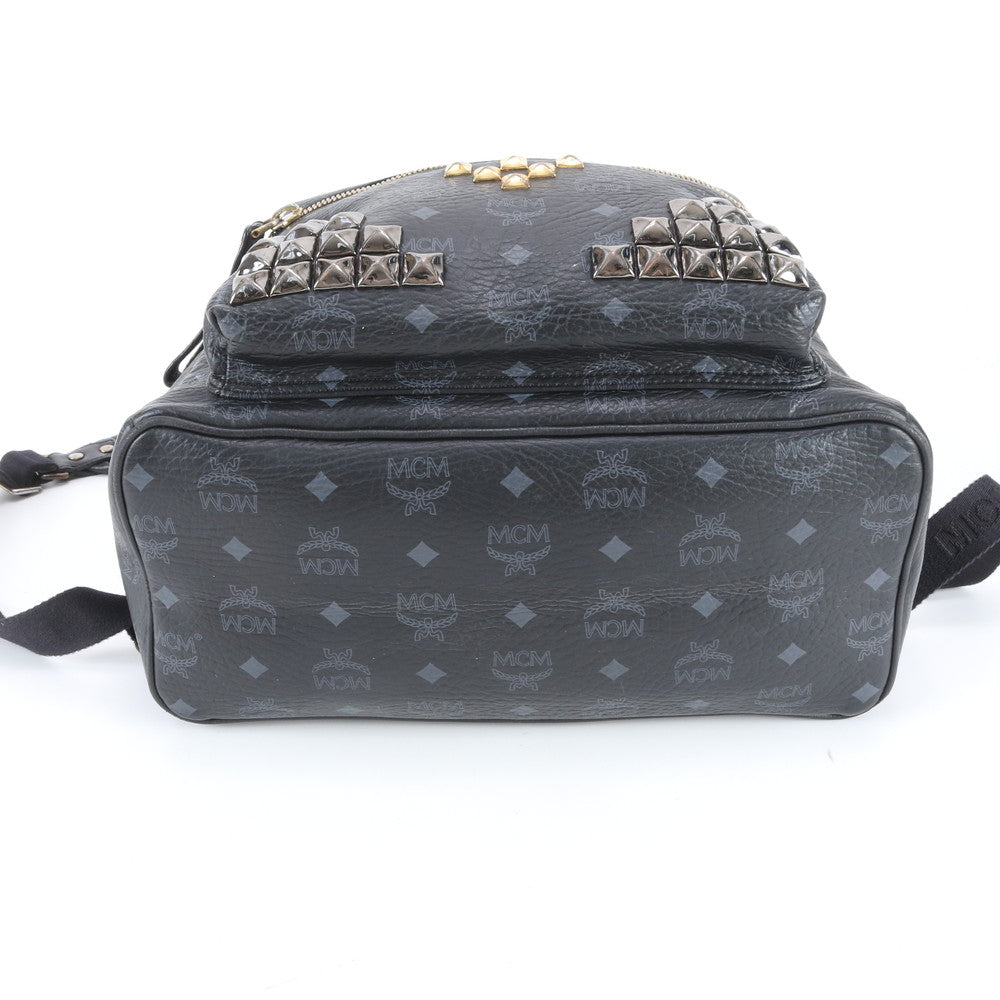 美品 MCM エムシーエム ヴィセトス スタッズ リュックサック リュック バックパック ショルダー バッグ A4 メンズ RBE DV42-1