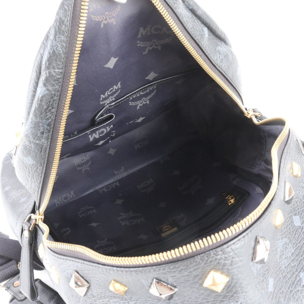 美品 MCM エムシーエム ヴィセトス スタッズ リュックサック リュック バックパック ショルダー バッグ A4 メンズ RBE DV42-1